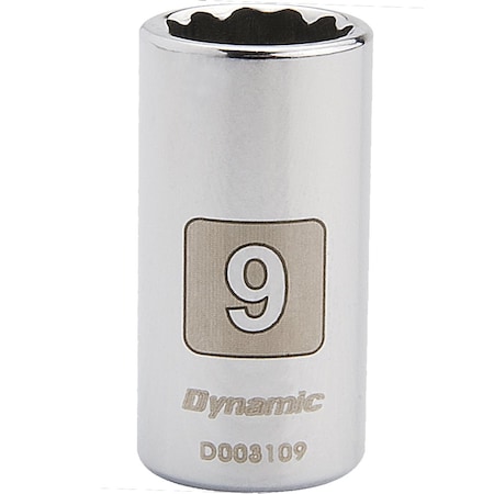 Dynamic 1/4" Drive, 9mm Metric Socket, 12 Points D003109